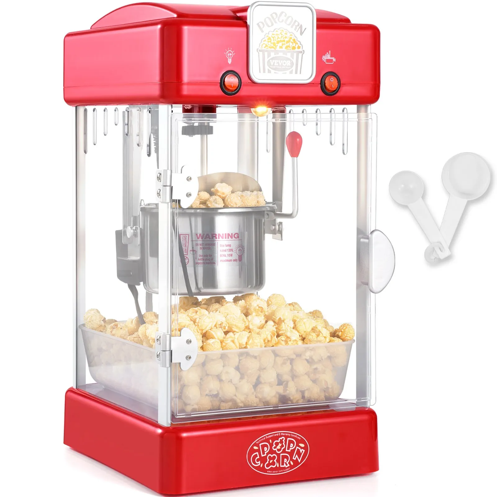 Popcornmachine Deluxe 8oz in rode circusstijl